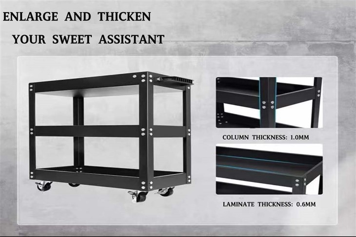 Reinforced Three-deck Tool Cart suppliers
